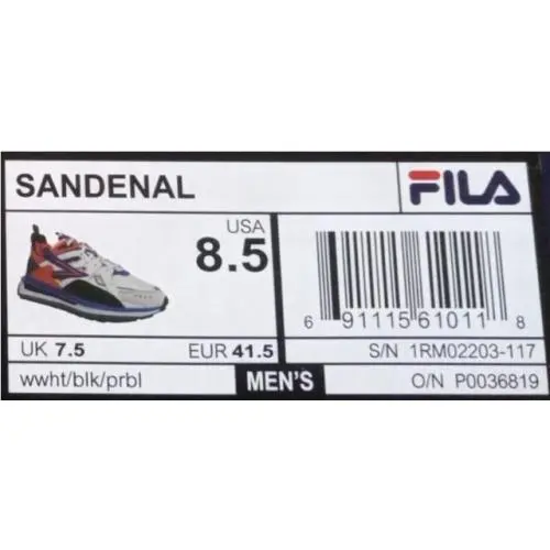 Fila shoes - 1RM02203117 - 1RM02203117 - wwt/blk/prbl 6