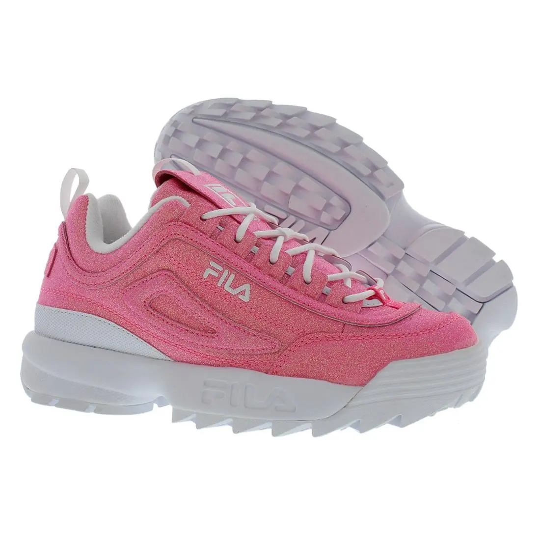 Fila Disruptor II Glimmer PS Girls Shoes Size 5 Color: Knockout