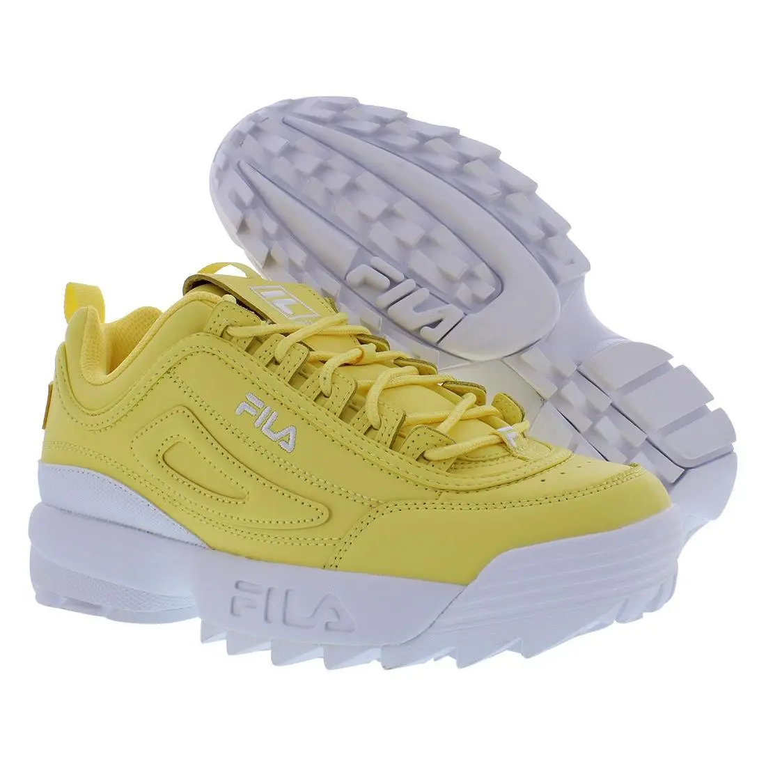 Fila Disruptor II Premium Womens Shoes Size 6 Color: Gold Finch/white/white