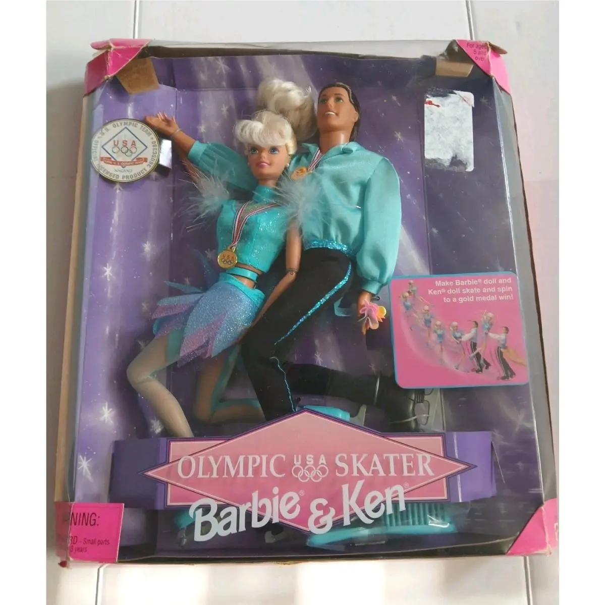 Barbie Ken Dolls Olympic Usa Skater Team Doll Set Vintage 1997 Mattel 18726