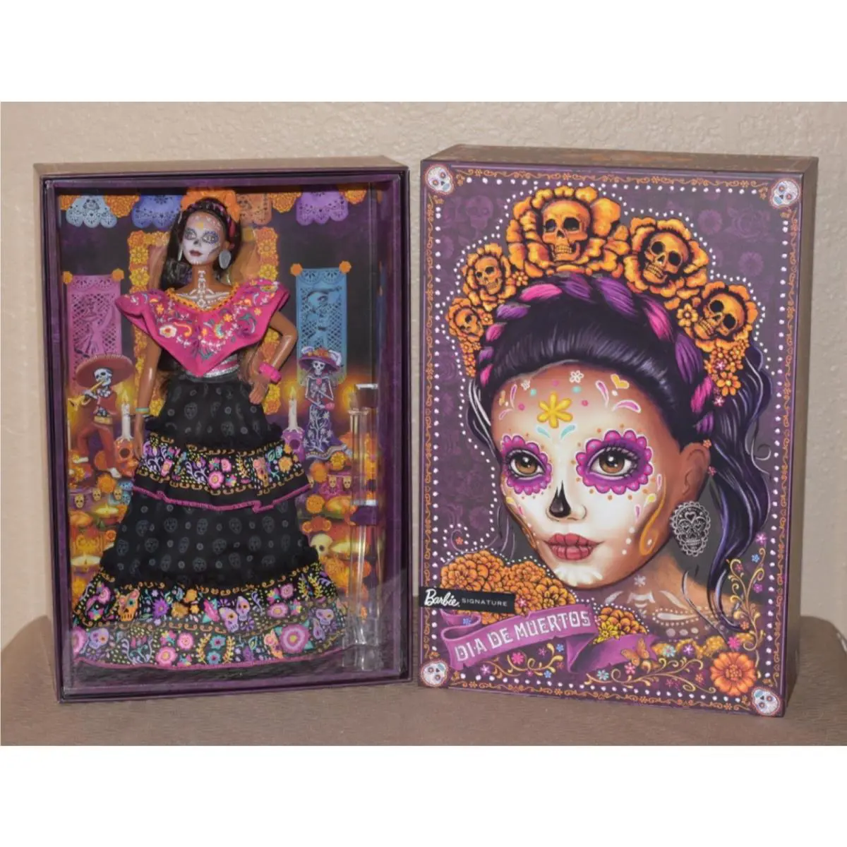 Barbie 2021 Dia De Muertos Doll 11.5-in Embroidered Dress Calavera Face
