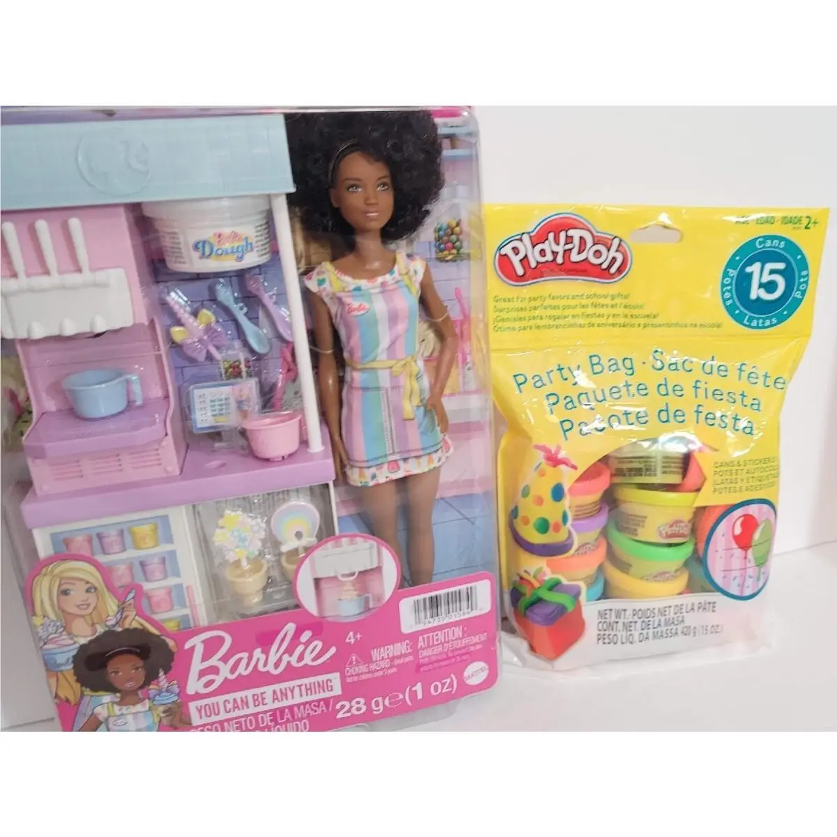 Barbie Career Doll Accessories Ice Cream Shop Playset w/ Doll +12 Withplaydoh