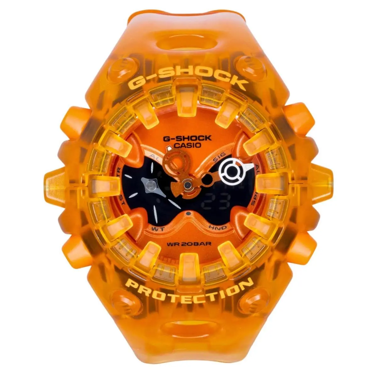 Casio G-shock Orange Dial Quartz Sports 200M GA-V01SKE-4A Men`s Watch - Dial: Orange, Band: Orange, Bezel: Orange