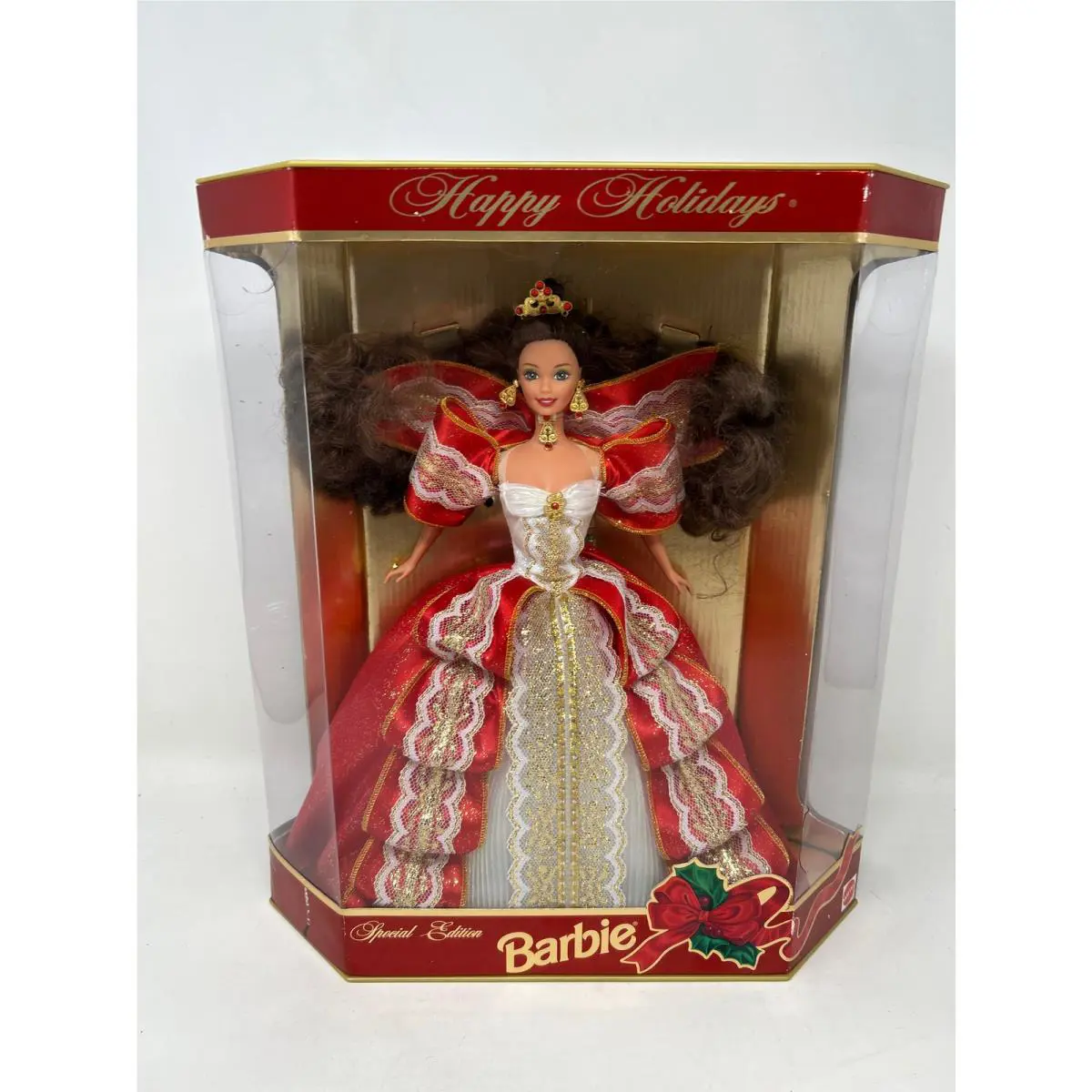 1997 Happy Holidays Brunette Barbie Doll Nrfb by Barbie