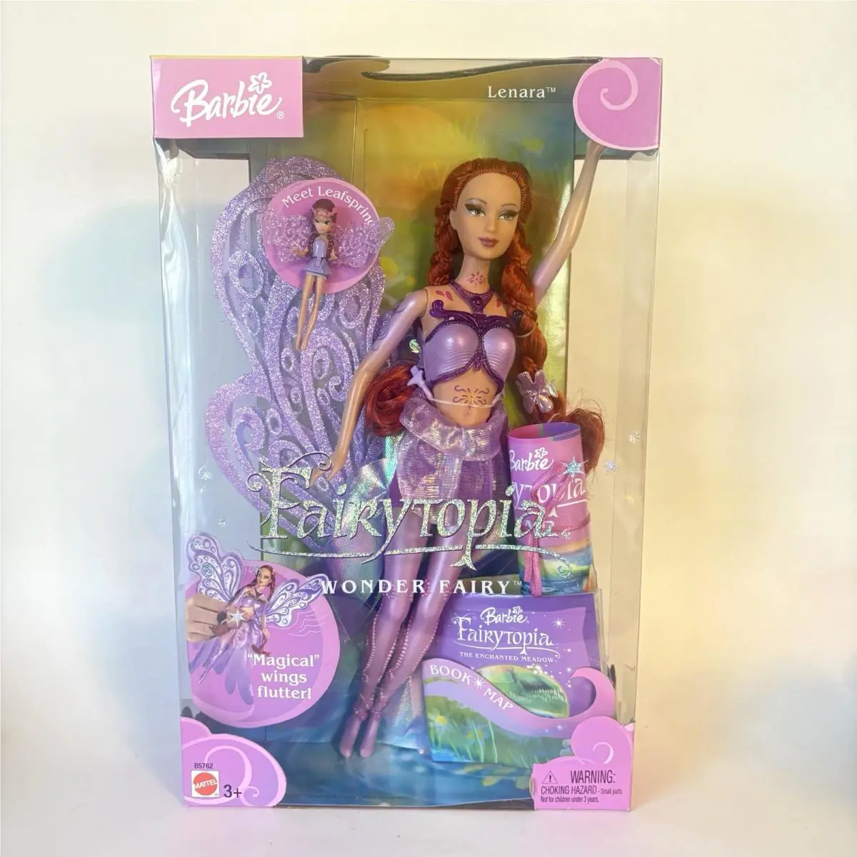Barbie Fairytopia Wonder Fairy Lenara Doll w/ Leafspring Book Map 2004