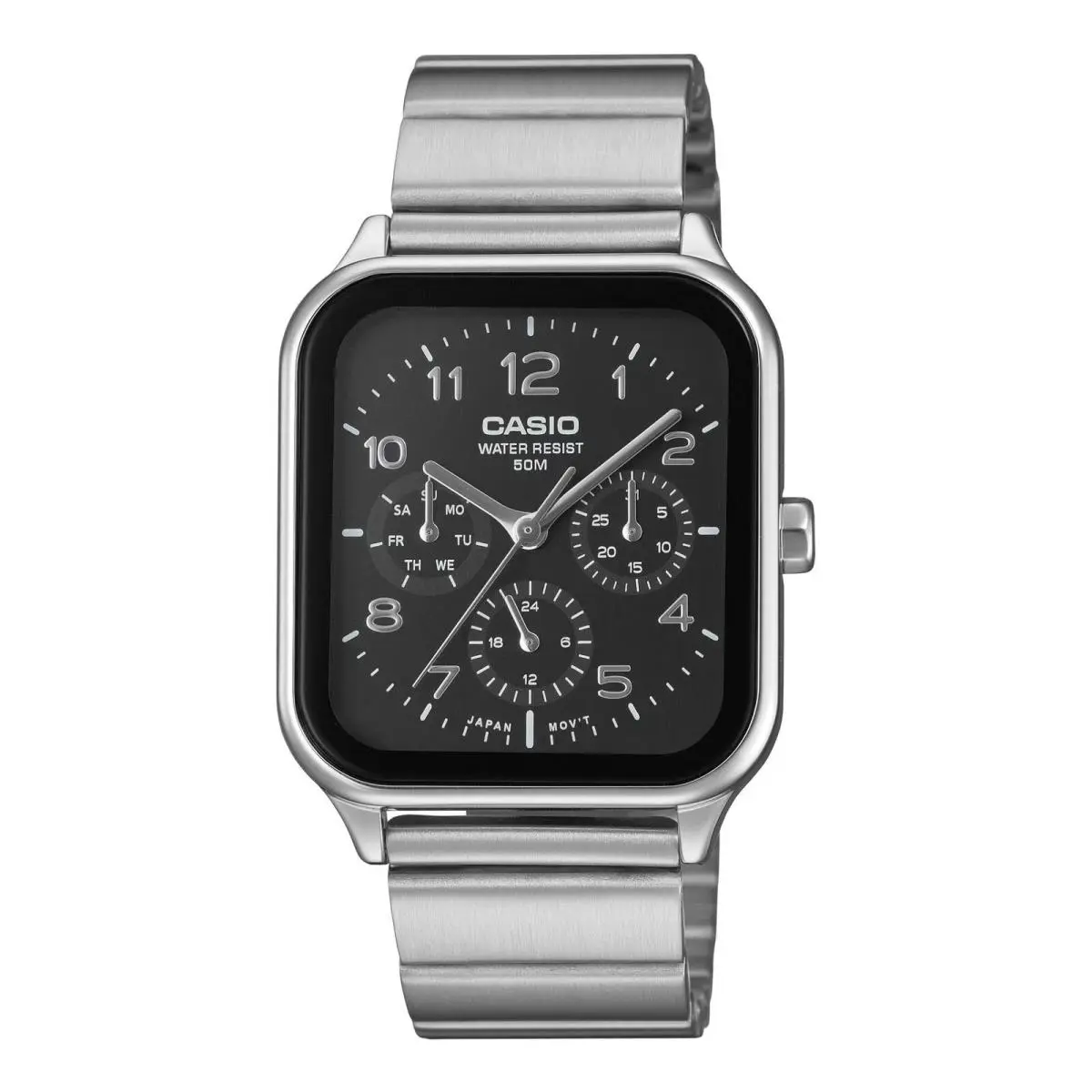 Casio MTP-M306D-1A Men`s Multi-dial Stainless Steel Watch – Black Dial
