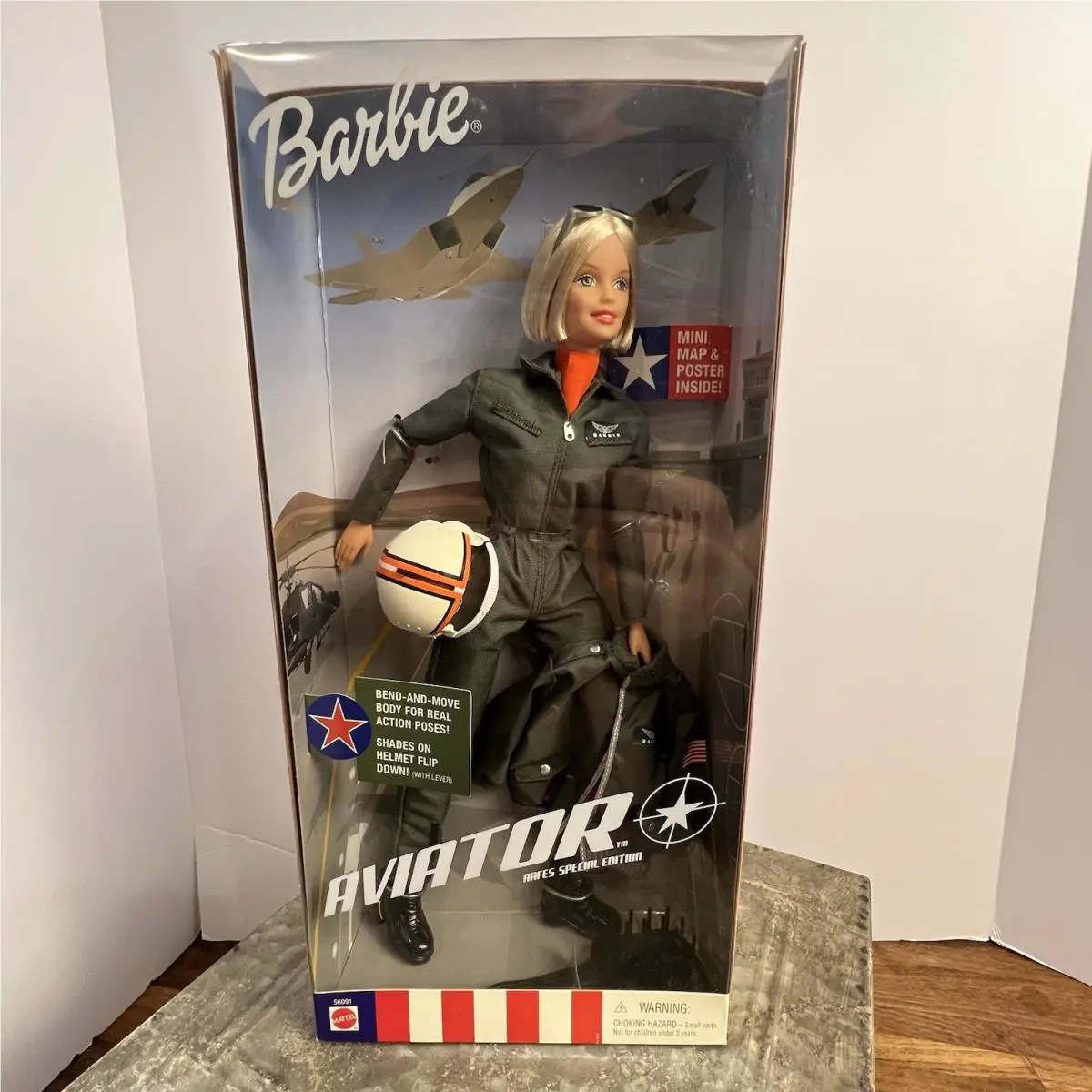 Aviator Aafes Special Edition Barbie Doll 2001 Mattel 56091 Nrfb