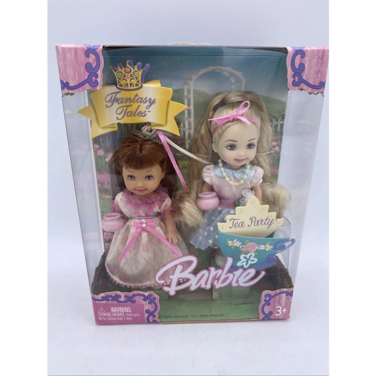 2004 Barbie Kelly Fantasy Tales Tea Party Pink/blue Gown G8381 Nrfb