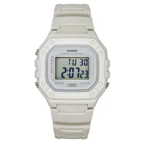 Casio Youth Digital Resin Strap White Dial Quartz W-218HC-8AV Unisex Watch
