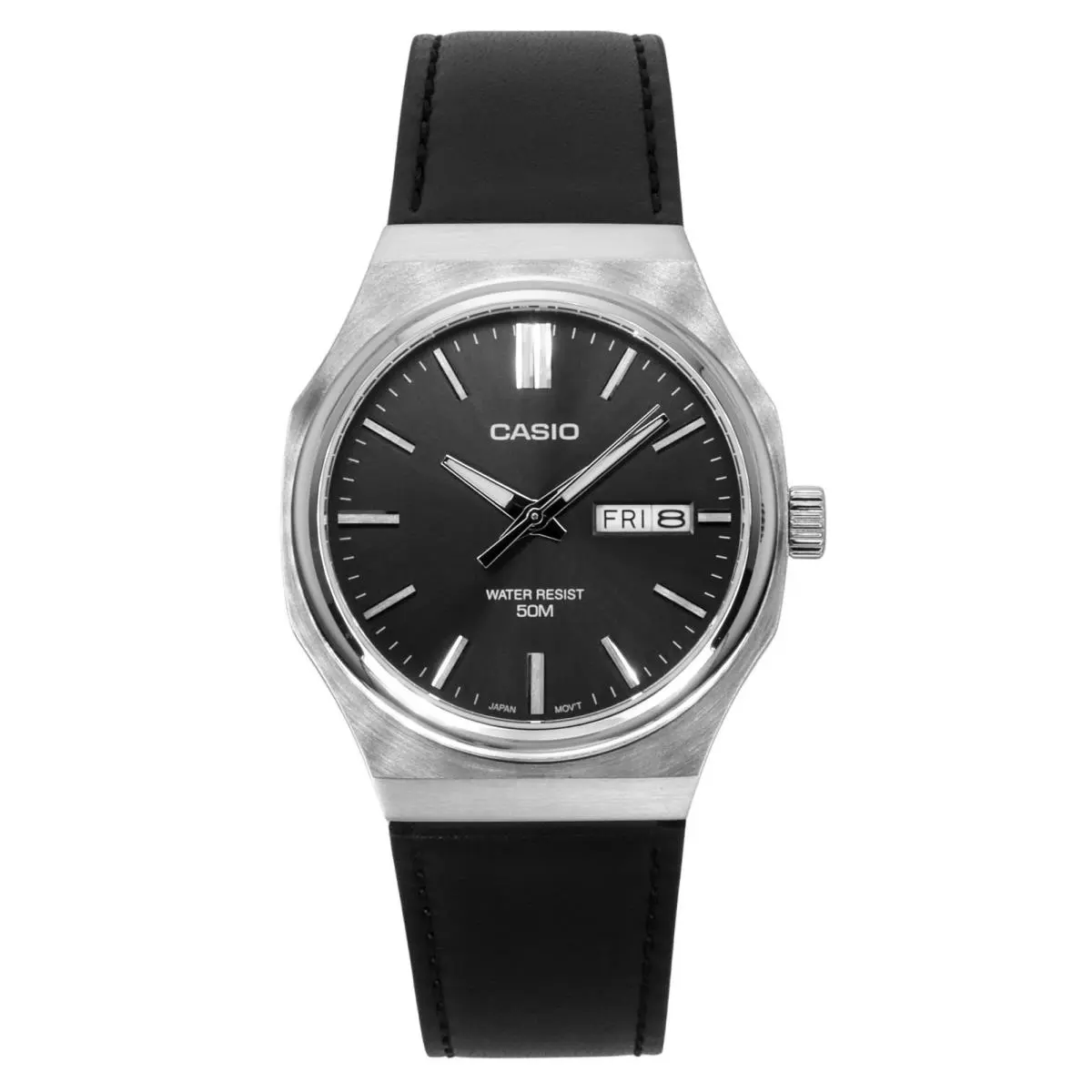 Casio Standard Analog Leather Strap Grey Dial Quartz MTP-E735L-8AV Men`s Watch