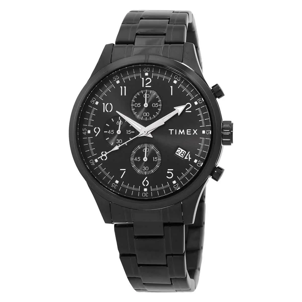 Timex Trend Chronograph Quartz Black Dial Men`s Watch TW2Y01600 - Dial: Black, Band: Black, Bezel: Black