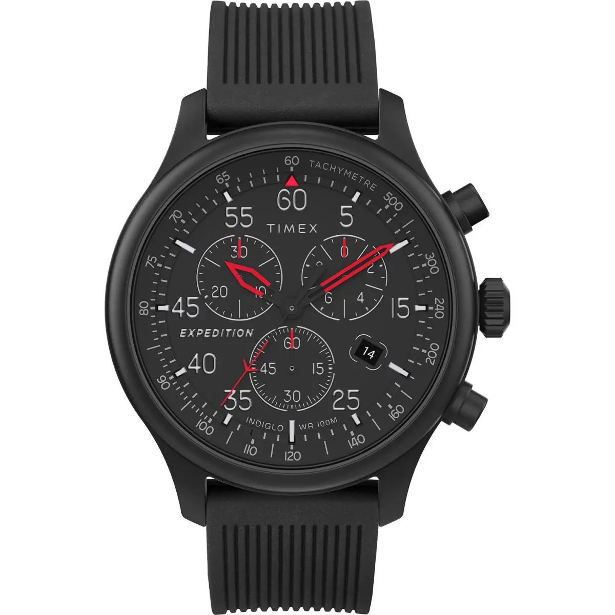 Men’s Expedition Field Chrono 43mm Watch – Black Case Black/black/black by Timex