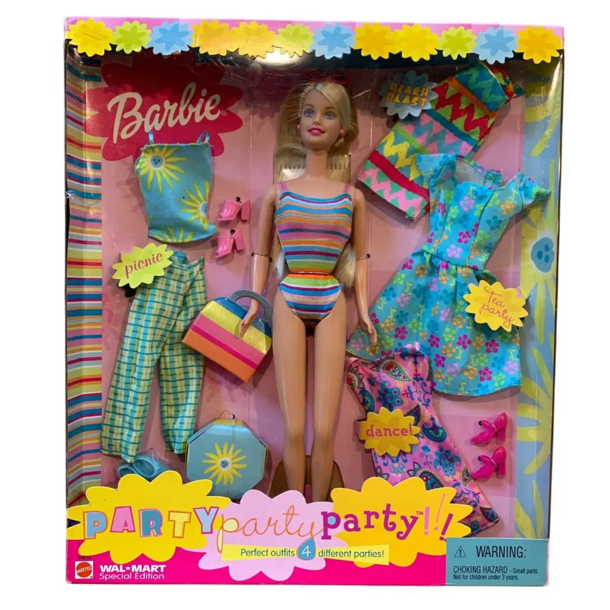 Barbie “party Party Party” Doll 2001 Mattel 50815 Walmart Special Edition Nrfb