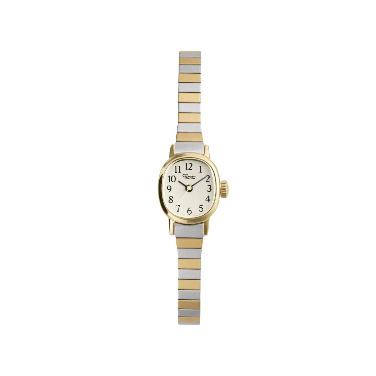 Timex 18mm 3-Hand Wristwatch Cavatina Leather Band Black/gold-tone TW2W82600JT