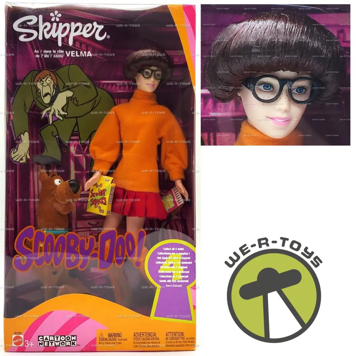 Barbie Skipper as Velma From Scooby-doo Doll 2002 Mattel B3262