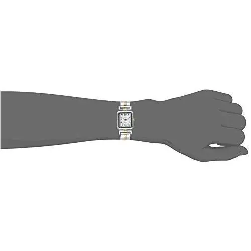 Viewpoint BY Timex Carriage Women`s Two-tone Rectangular Case Two-tone Stainless - Dial: White