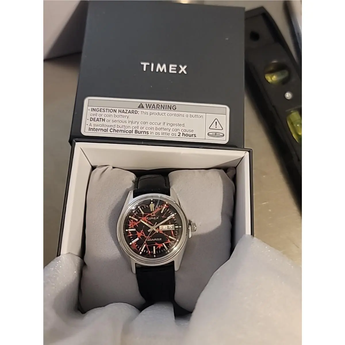 1978 Reissue Special Edition Q Timex Watch Red Vega Pulp Fiction TW2Y55700 - Dial: Red, Band: Black, Bezel: Red