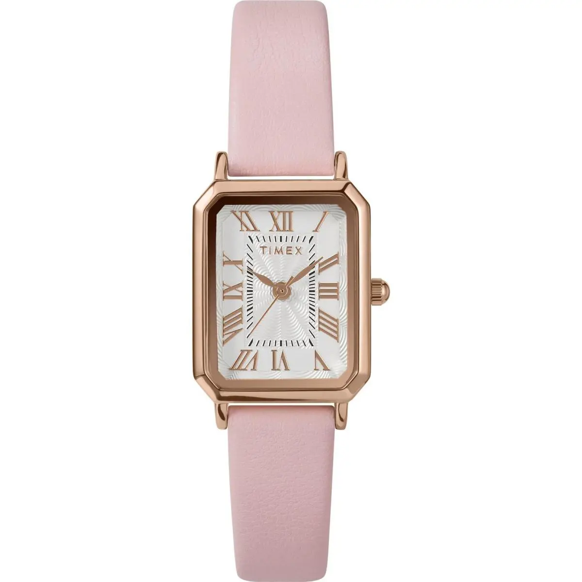 Timex Women`s Dress Watch 21mm White Dial Rose Gold-tone Case Pink Strap
