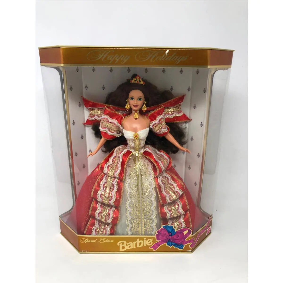 1997 Happy Holidays Brunette Barbie Doll Nrfb by Barbie