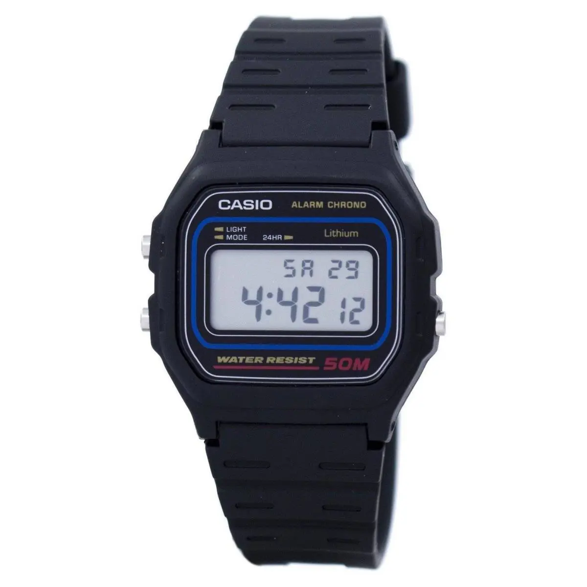 Casio Digital Alarm Chrono Stopwatch Backlight 12/24 Format W-59-1VQ Mens Watch