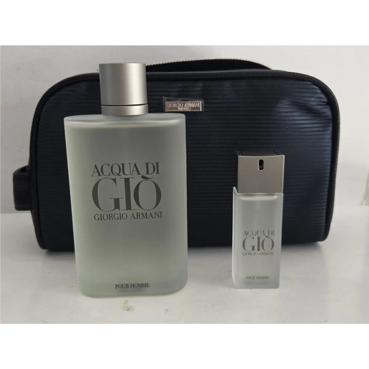 Giorgio Armani Acqua Di Gio For Men 3-Pc Set 6.7 OZ Edt 0.67 OZ Edt Bag Niob