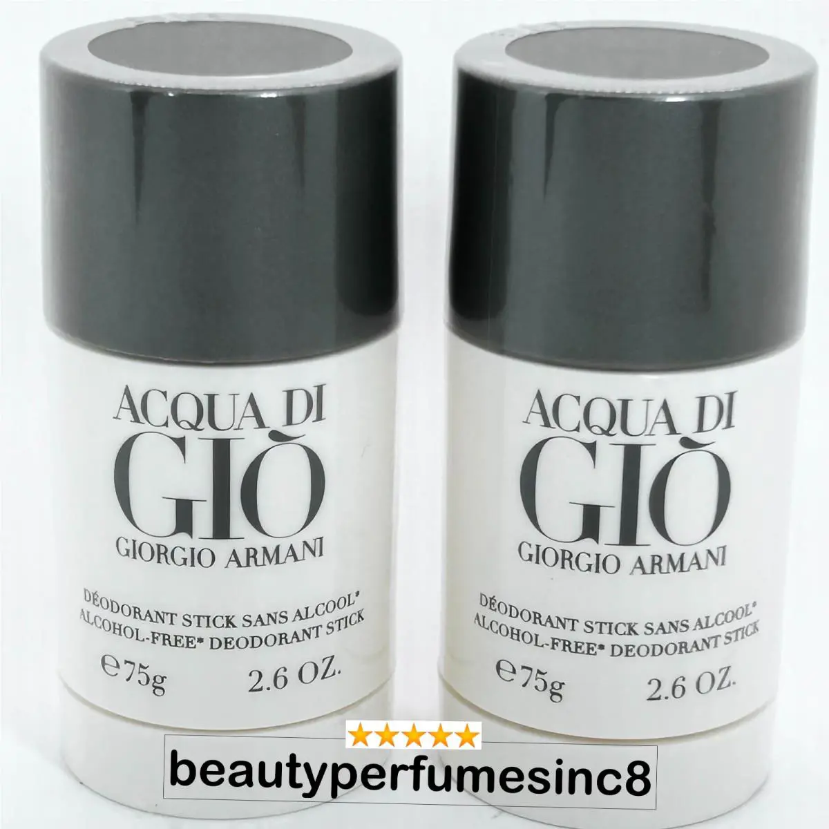 Lot of 2 - Acqua Di Gio by Giorgio Armani Men 2.6 oz 75 g Alcohol-free Deodorant
