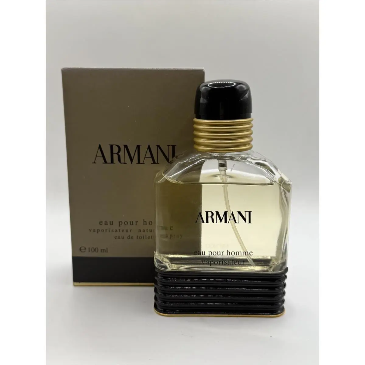 Armani Eau Pour Homme Spray Edt 3.4oz Classic Gold Version Vtg - As Pictured