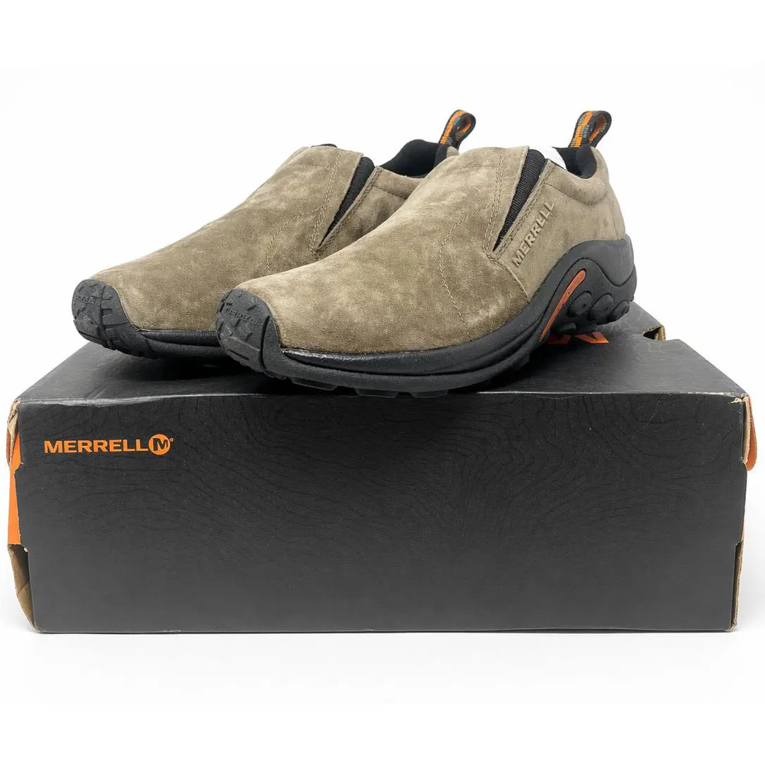 Merrell Jungle Moc Gunsmoke Suede Slip ON Casual Comfort Shoes Men`s 10 - GUNSMOKE
