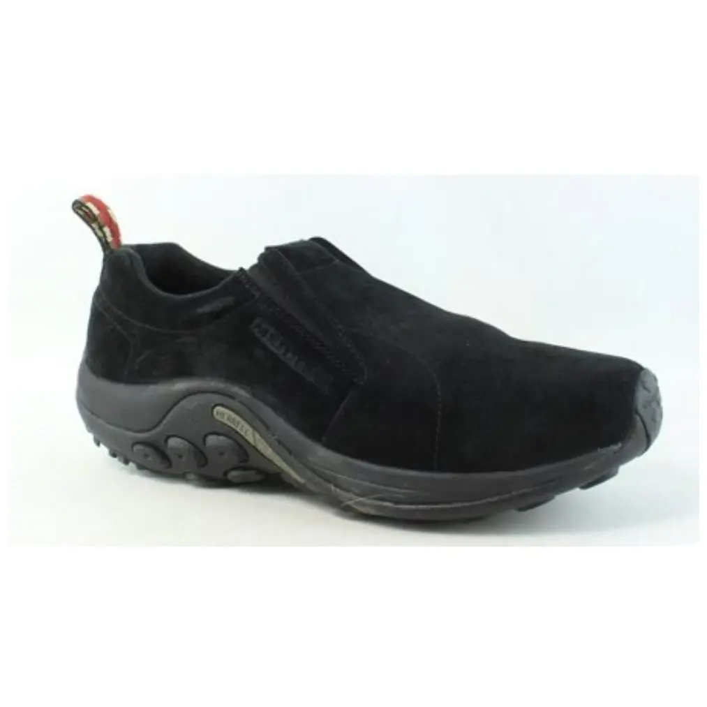 Mens Merrell Jungle Moc Midnight Black Suede Leather Slip On Shoes 10.5 Wide