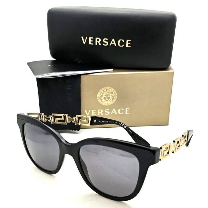 Versace Sunglasses Mod. 4394 GB1/81 54-20 145 Black Gold Frames W/grey Lenses