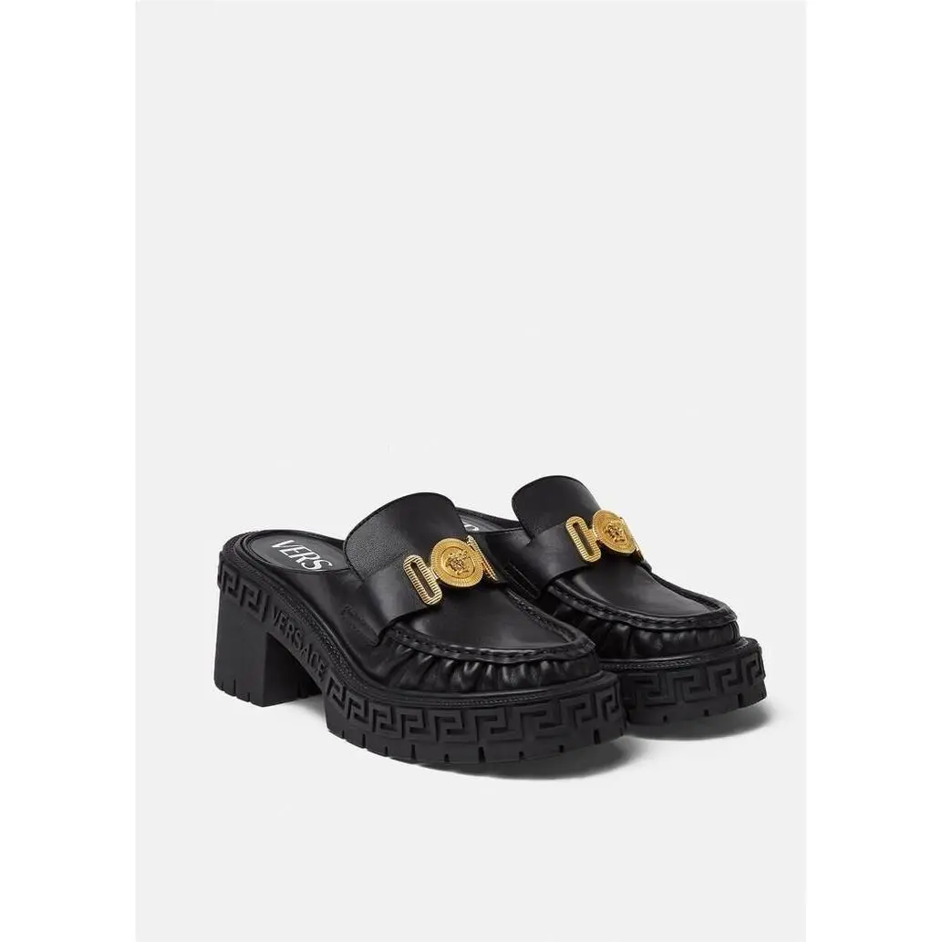 Versace Women`s Medusa Biggie Lug Sole Loafer Mule Size 9.5 US