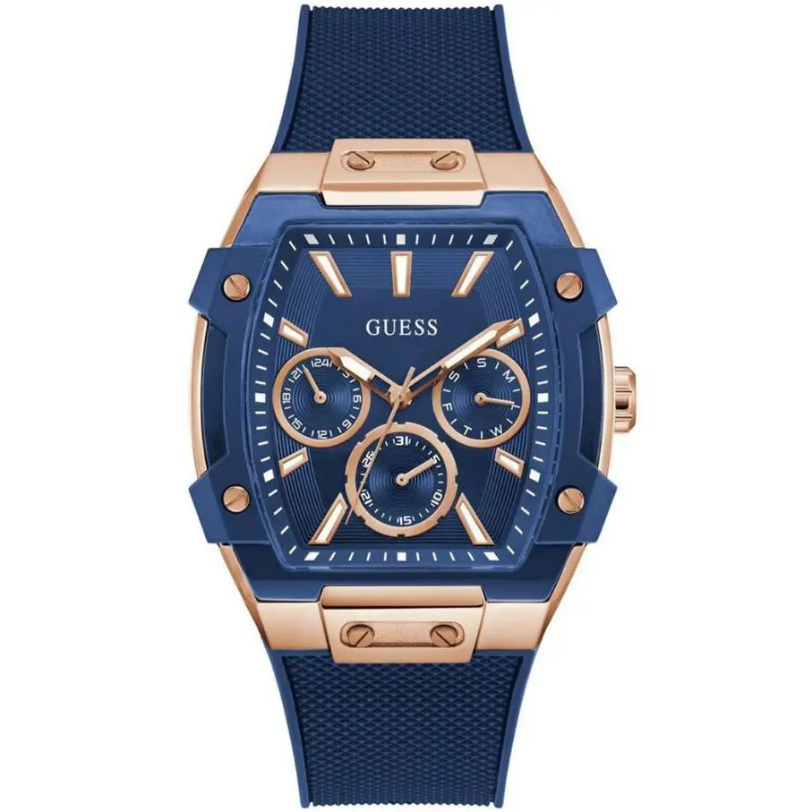 Guess Blue Rose Gold Tone Multi-function Men`s Watch GW0956G4