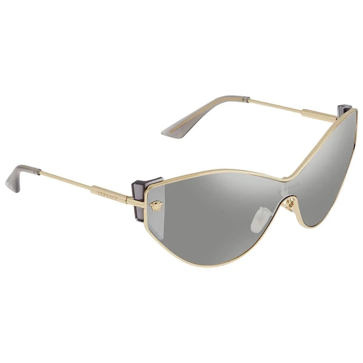 Versace Light Gray Mirrored Silver Cat Eye Ladies Sunglasses VE2239 12526G 147