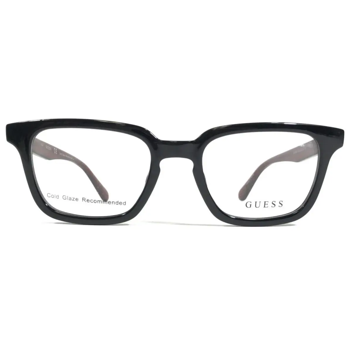 Guess Eyeglasses Frames GU1962 005 Black Dark Red Square Horn Rim 50-19-145