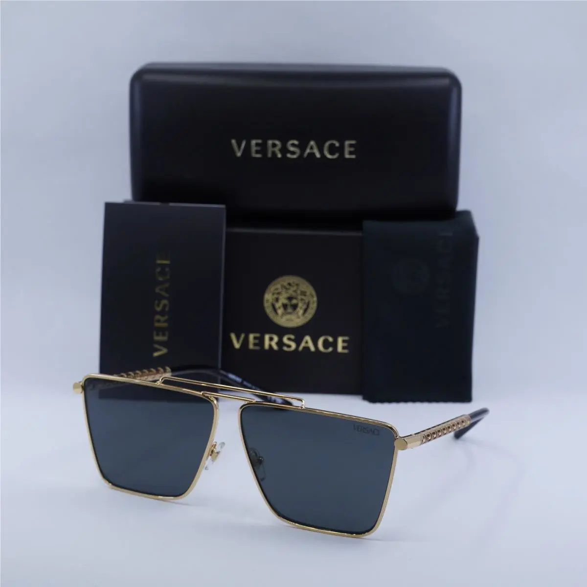 Versace VE2266 100287 Gold/dark Grey 64-11-145 Sunglasses