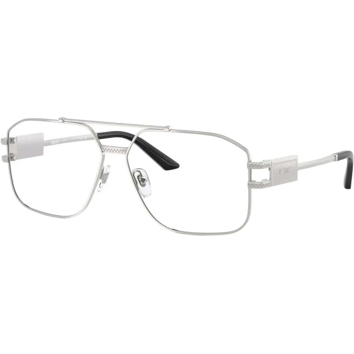 VE1302 1000 Silver Aviator Eyeglasses Frame by Versace