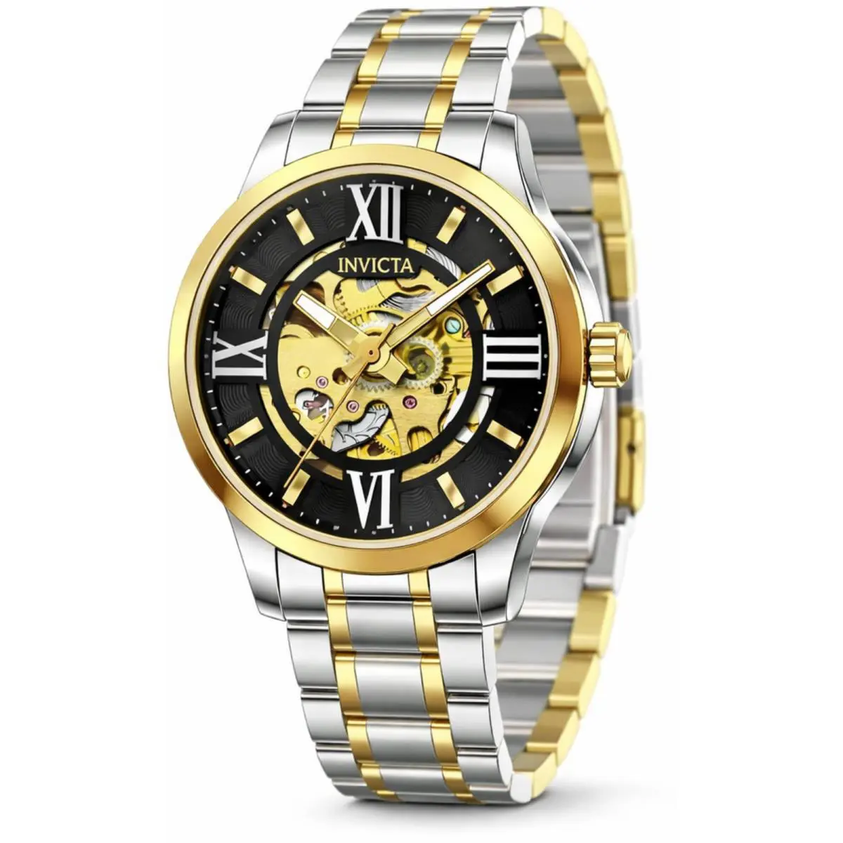 Invicta Men`s Watch Objet D Art Automatic Black Skeleton Dial Bracelet 69131