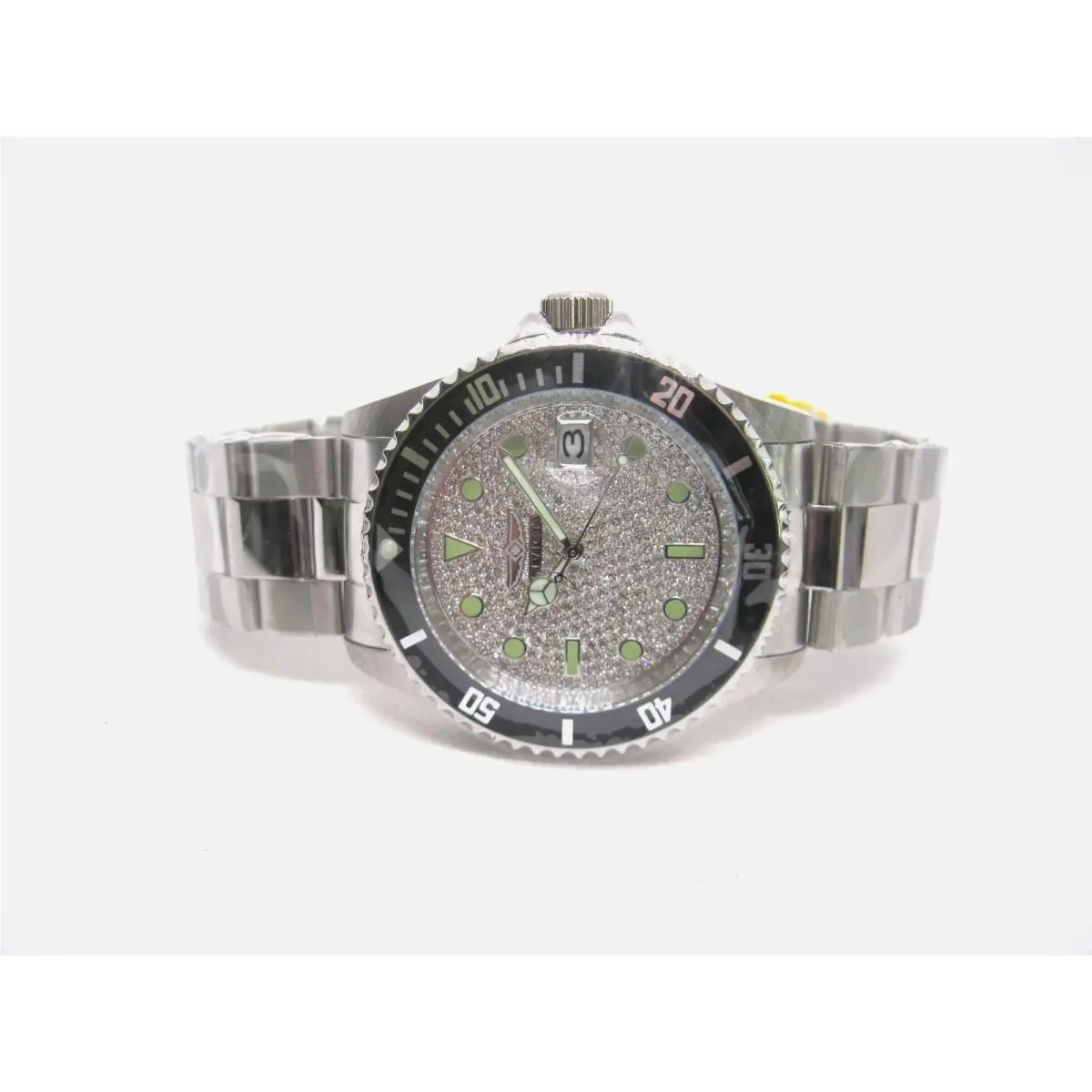 Pro Diver Crystal Dial Silver Tone 43MM Men`s Automatic Watch 50282 by Invicta