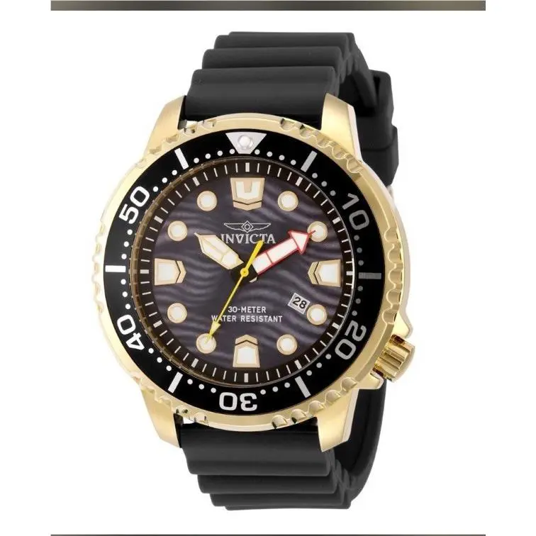 Invicta Men`s Pro Diver 48mm Quartz Gold Tone Black Dial Watch 49547