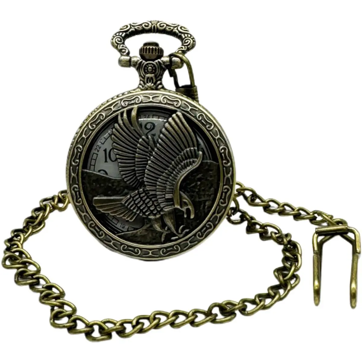 Invicta Men`s Pocket Watch Vintage Quartz Chrono Bronze Case White Dial 49003 - Dial: White, Band: Yellow