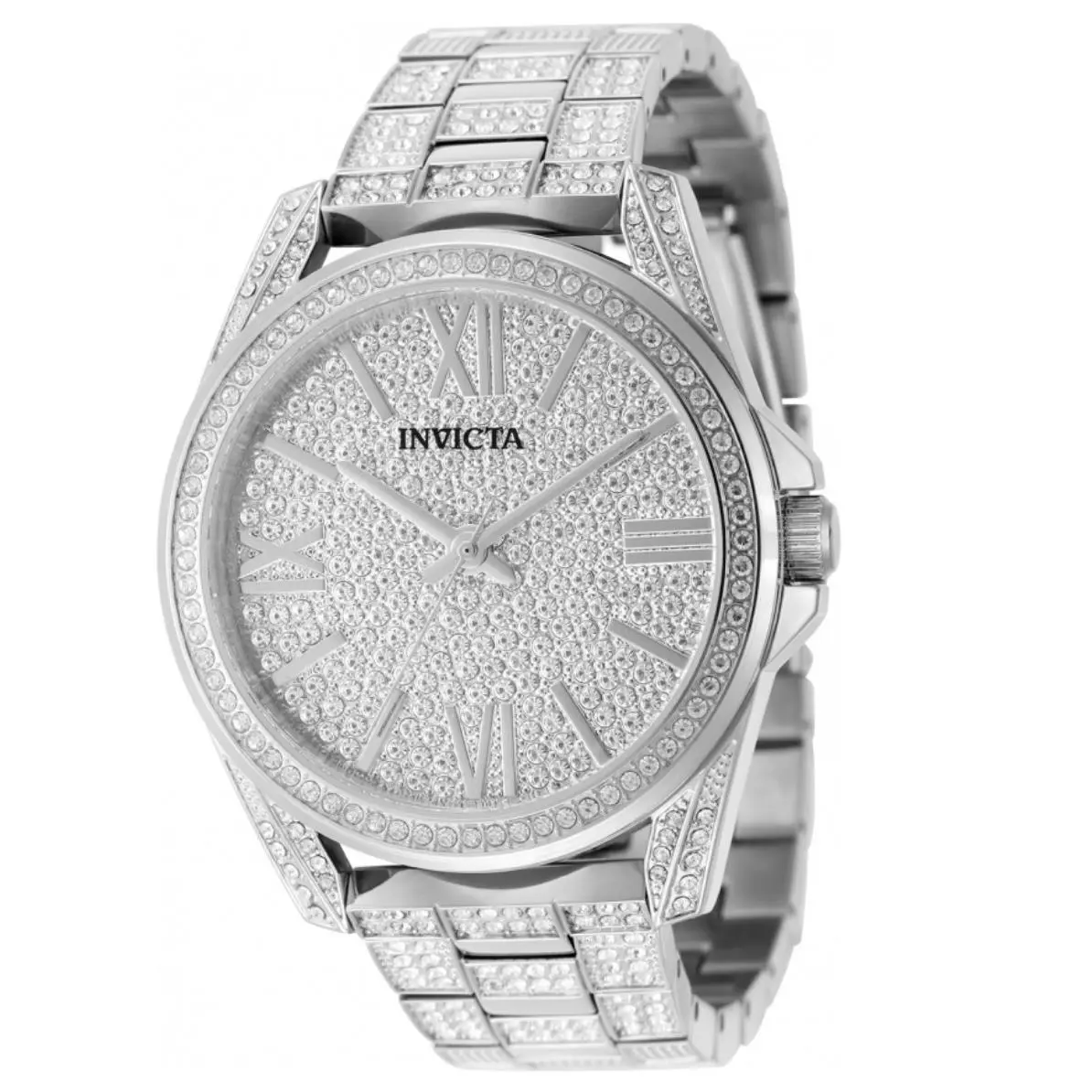 Invicta Luxury Pave Crystal Iced Out Men`s 45mm 476 Crystals Quartz Watch 50296