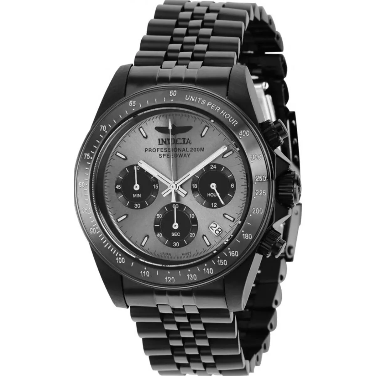 Invicta Men`s 36737 Speedway Quartz Chronograph Grey Black Dial Watch