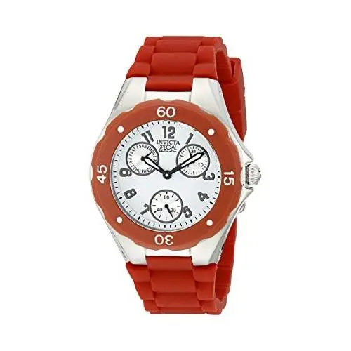 Invicta Angel Multi-function White Dial Red Silicone Ladies Watch 18789