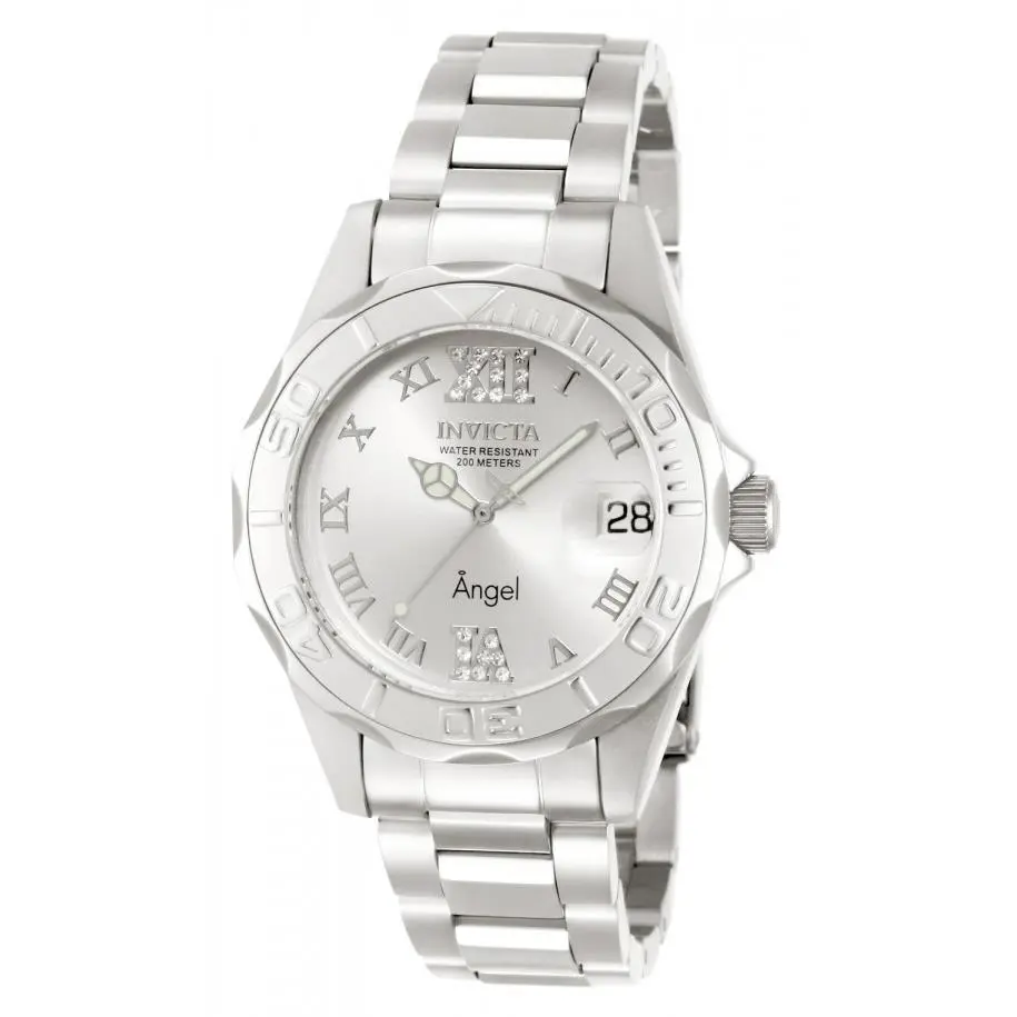 Invicta Women`s 14396 Angel Quartz 3 Hand Silver Dial Watch