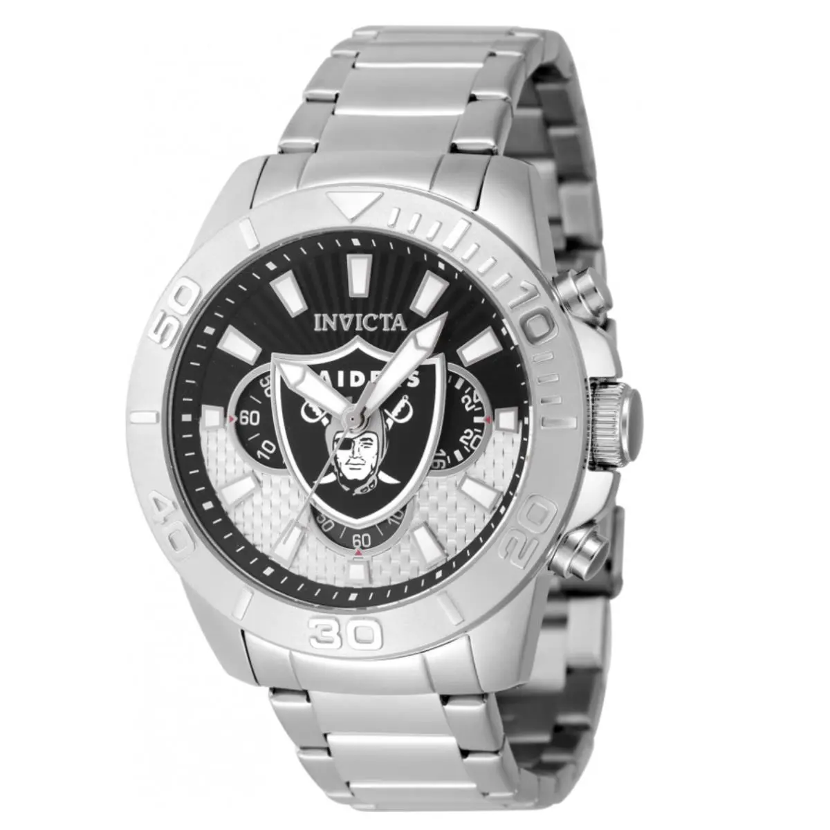 Invicta Nfl Las Vegas Raiders Men`s 45mm Quartz Chronograph Watch 47934