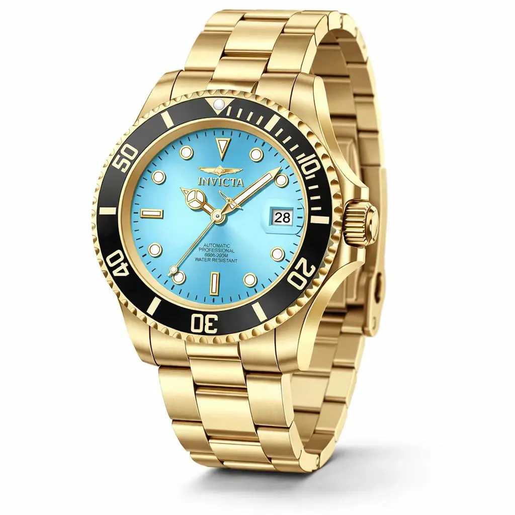 Invicta 69745 Pro Diver Automatic Gold Steel Blue Dial Watch 200M 40MM