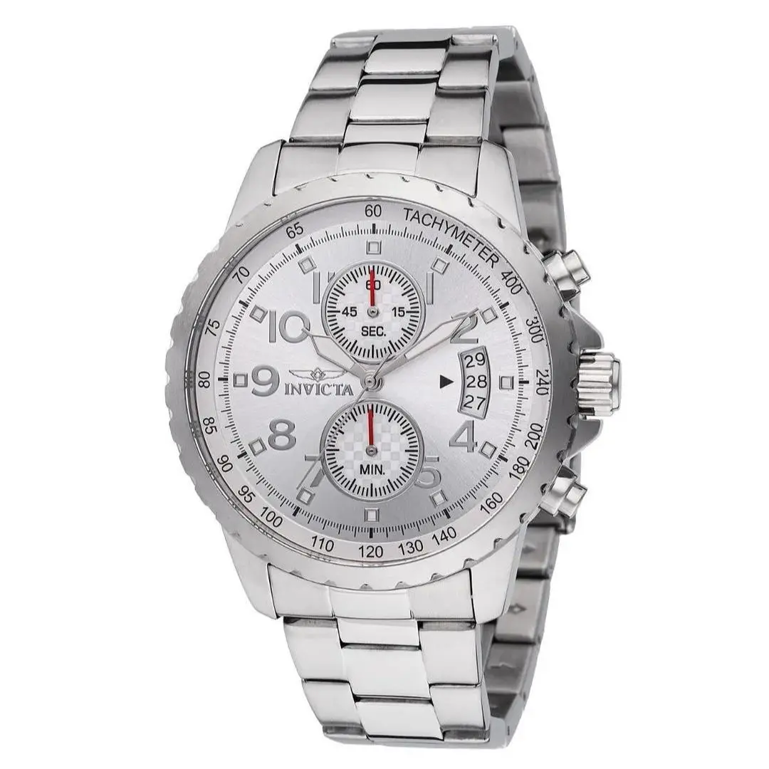 Invicta Men`s Specialty Chronograph Watch 45mm Silver Dial Model 48896