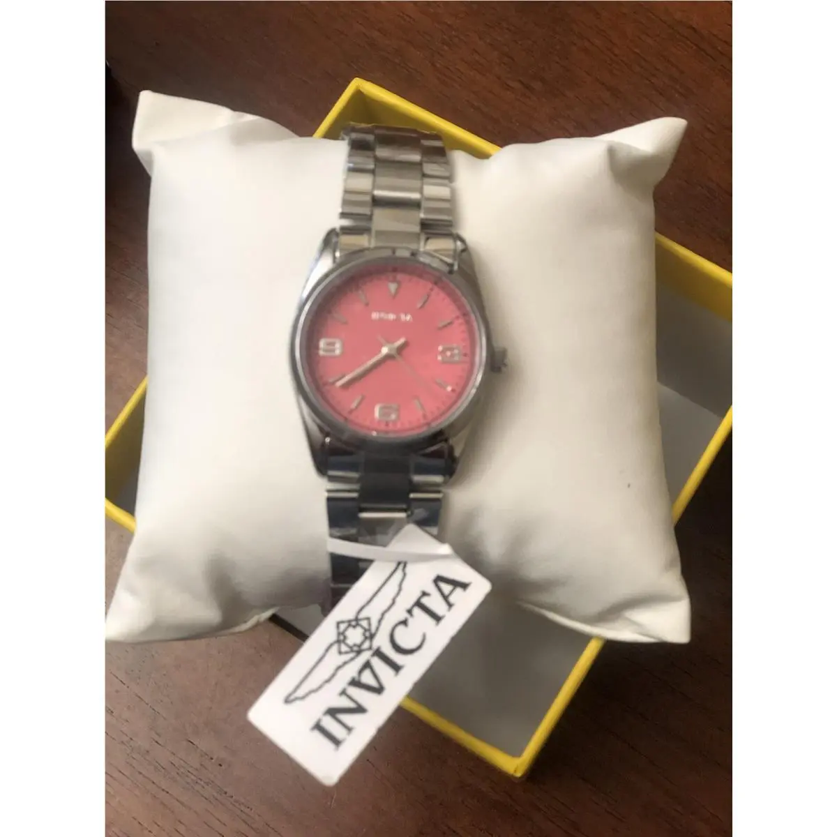 Invicta Women`s Watch Celestial Quartz Pink Dial Silver Alloy Bracelet 69190