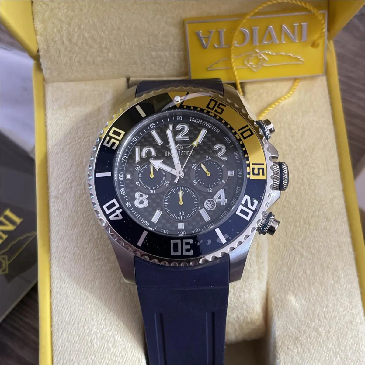Invicta Pro Diver 48 mm Carbon Dial Chronograph Blue Men 13728