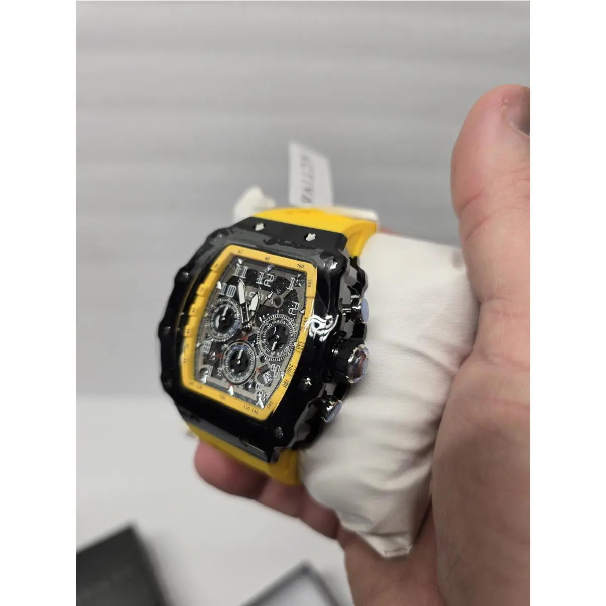 Activa X Invicta Men’s Watch – Skeleton Dial – 44.3mm Yellow ACW-2305-0021